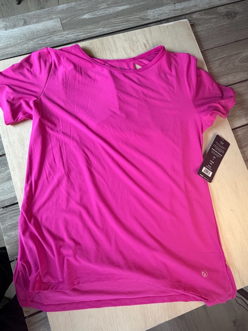 VOGO Athletic Short-Sleeve Scoop Neck Tee - Hot Pink
